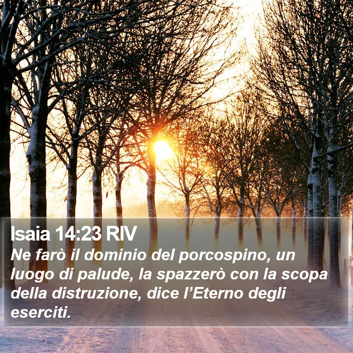 Isaia 14:23 RIV Bible Study