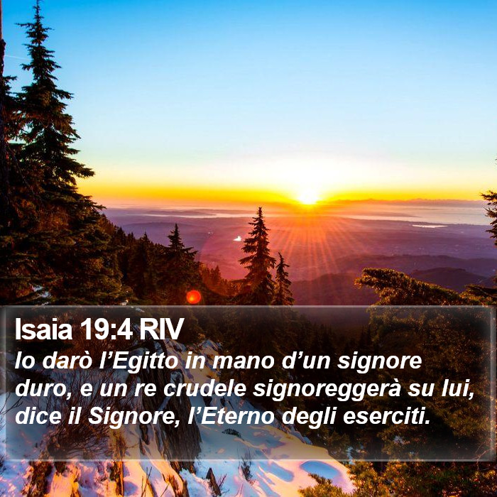 Isaia 19:4 RIV Bible Study