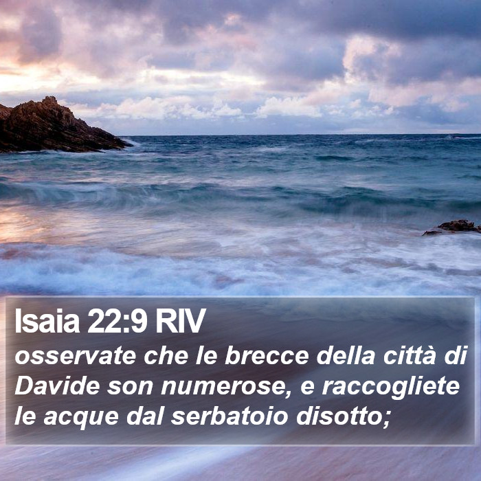 Isaia 22:9 RIV Bible Study