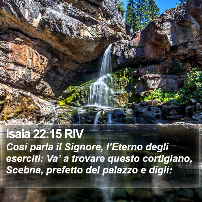 Isaia 22:15 RIV Bible Study