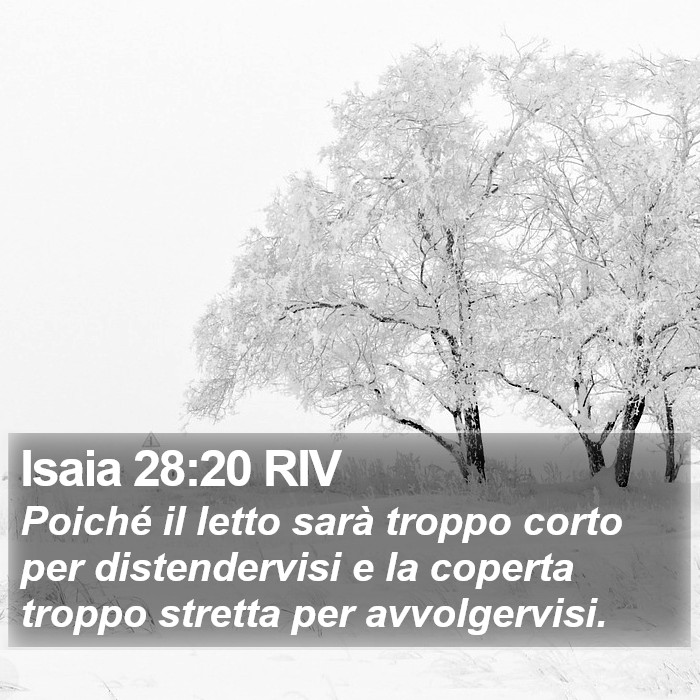 Isaia 28:20 RIV Bible Study