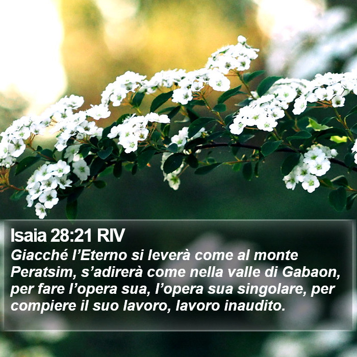 Isaia 28:21 RIV Bible Study