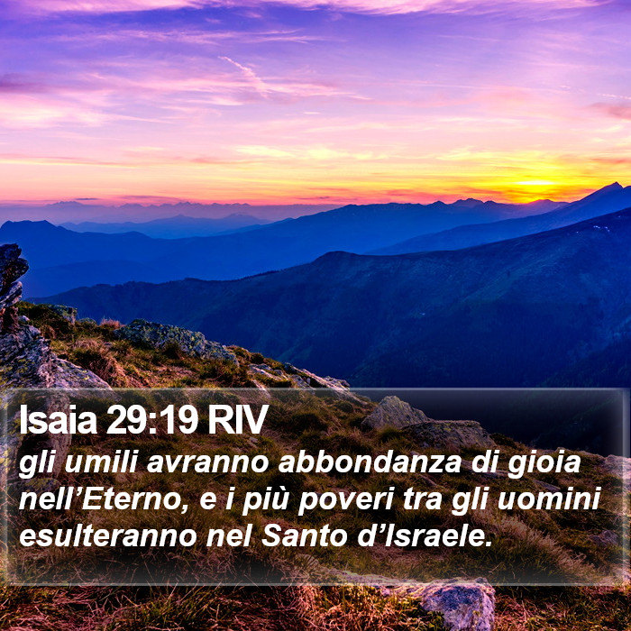 Isaia 29:19 RIV Bible Study