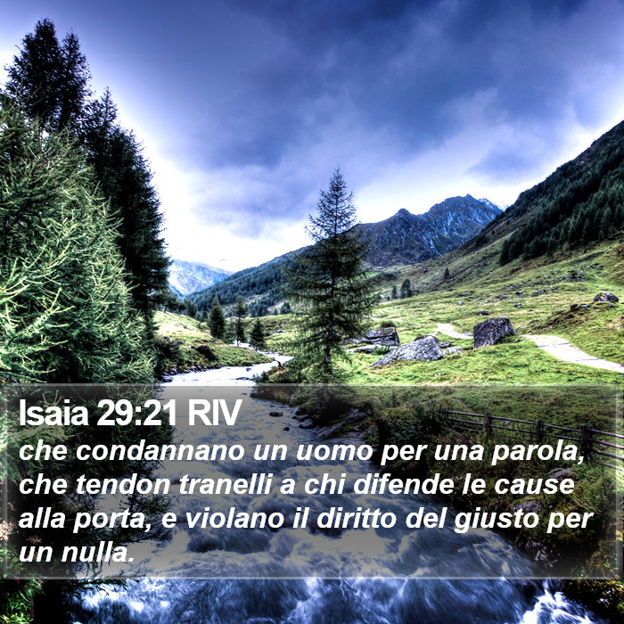 Isaia 29:21 RIV Bible Study