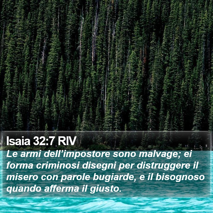 Isaia 32:7 RIV Bible Study