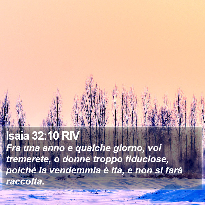 Isaia 32:10 RIV Bible Study