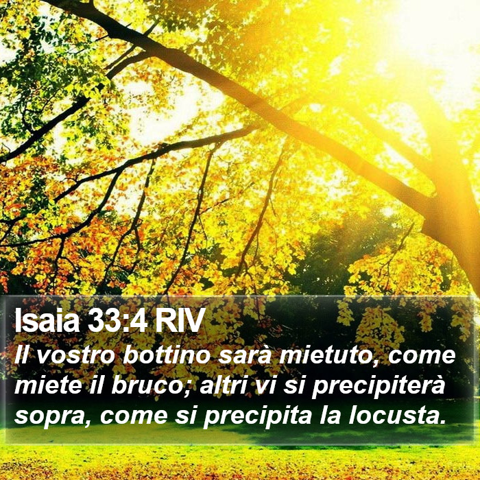 Isaia 33:4 RIV Bible Study