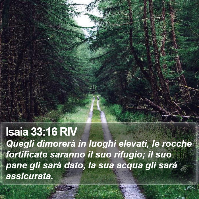 Isaia 33:16 RIV Bible Study