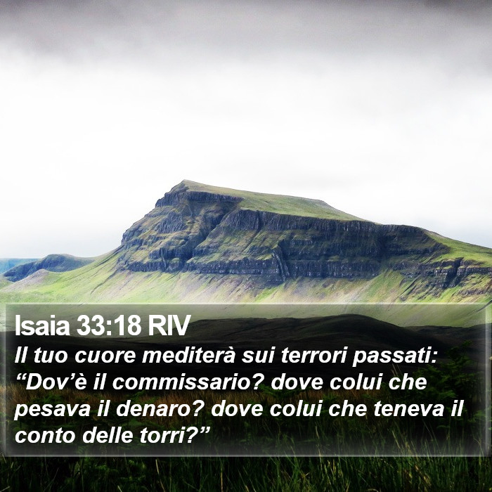 Isaia 33:18 RIV Bible Study