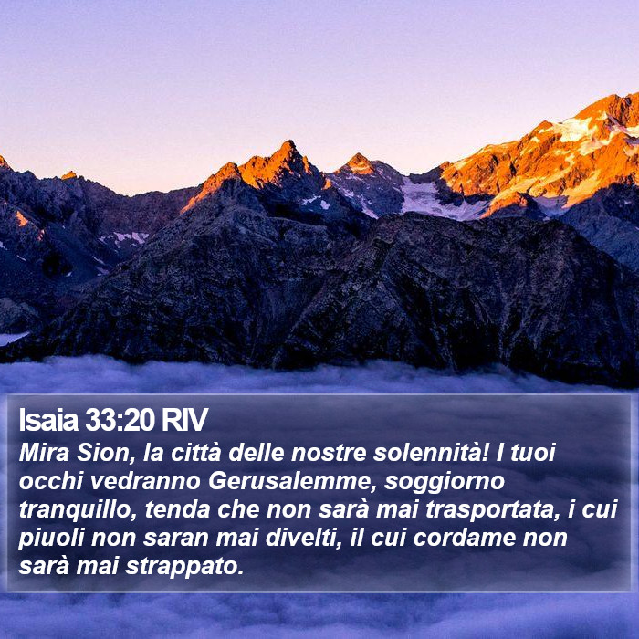 Isaia 33:20 RIV Bible Study