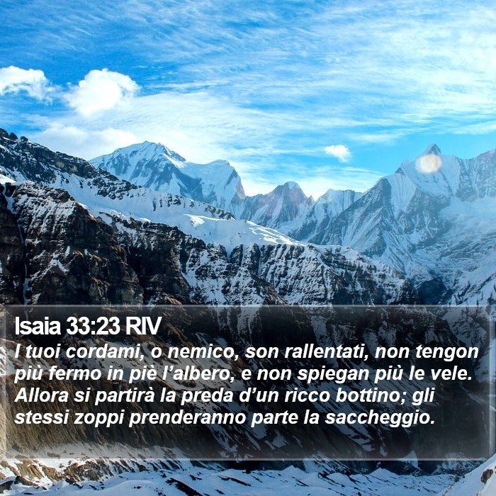 Isaia 33:23 RIV Bible Study