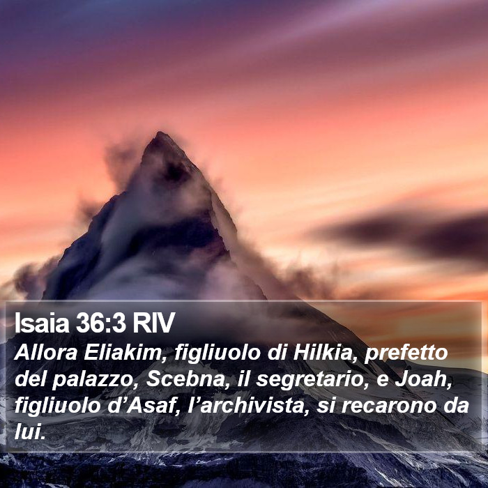 Isaia 36:3 RIV Bible Study