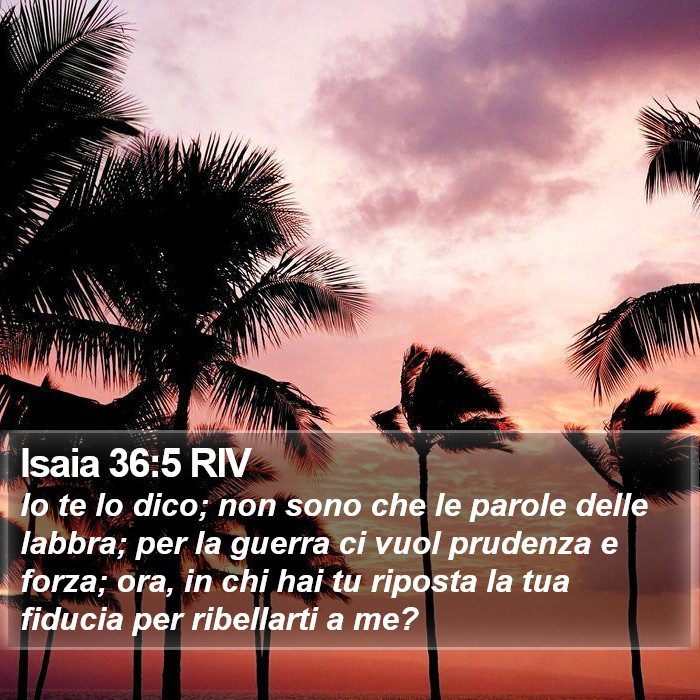 Isaia 36:5 RIV Bible Study