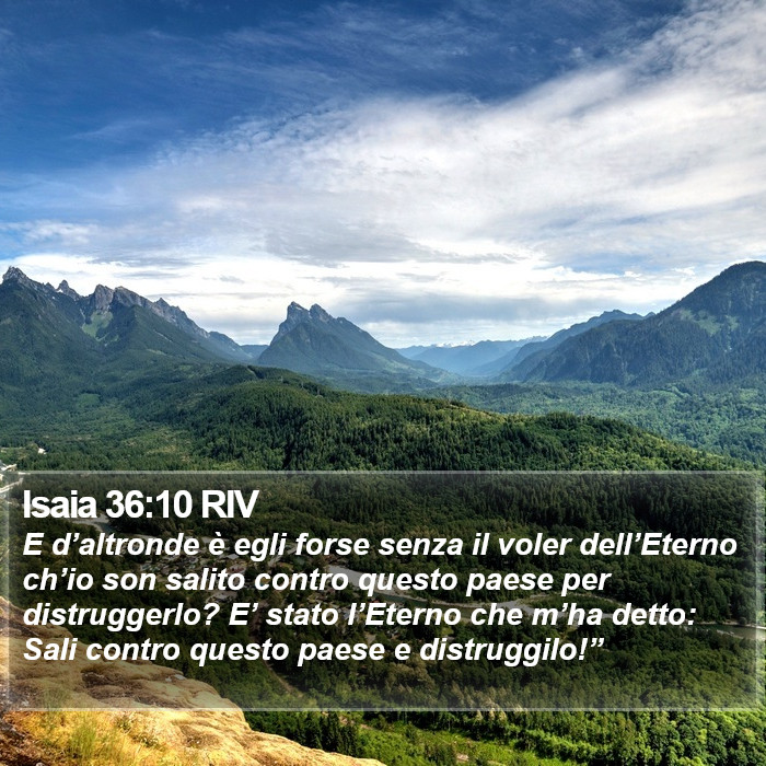 Isaia 36:10 RIV Bible Study