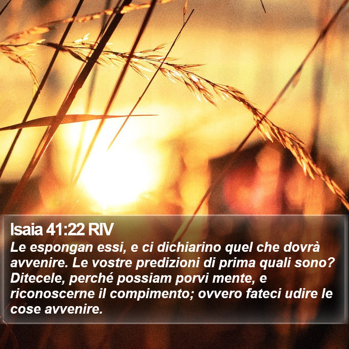 Isaia 41:22 RIV Bible Study