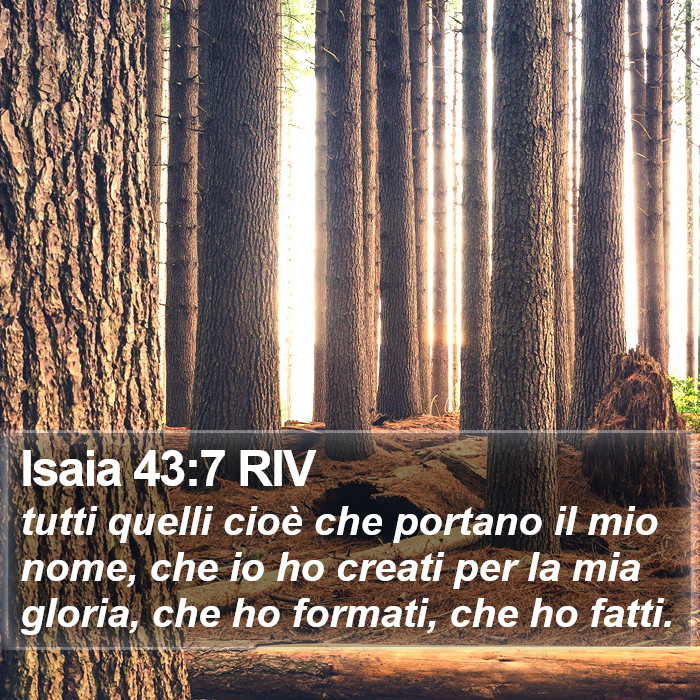 Isaia 43:7 RIV Bible Study