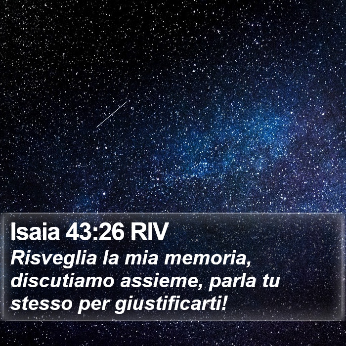 Isaia 43:26 RIV Bible Study