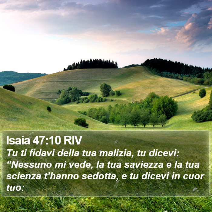 Isaia 47:10 RIV Bible Study
