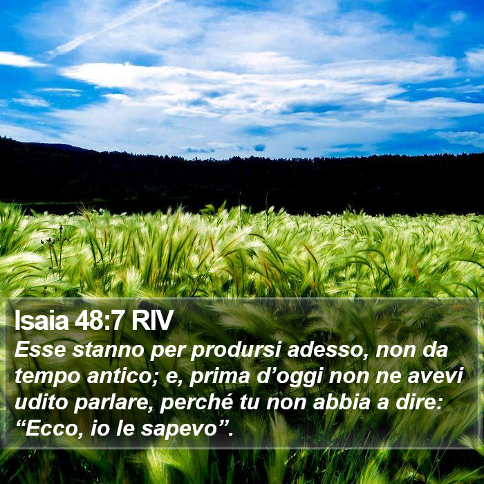 Isaia 48:7 RIV Bible Study
