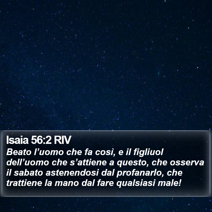 Isaia 56:2 RIV Bible Study