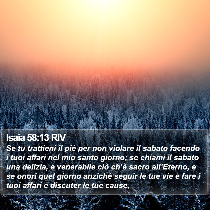 Isaia 58:13 RIV Bible Study