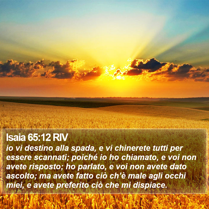 Isaia 65:12 RIV Bible Study