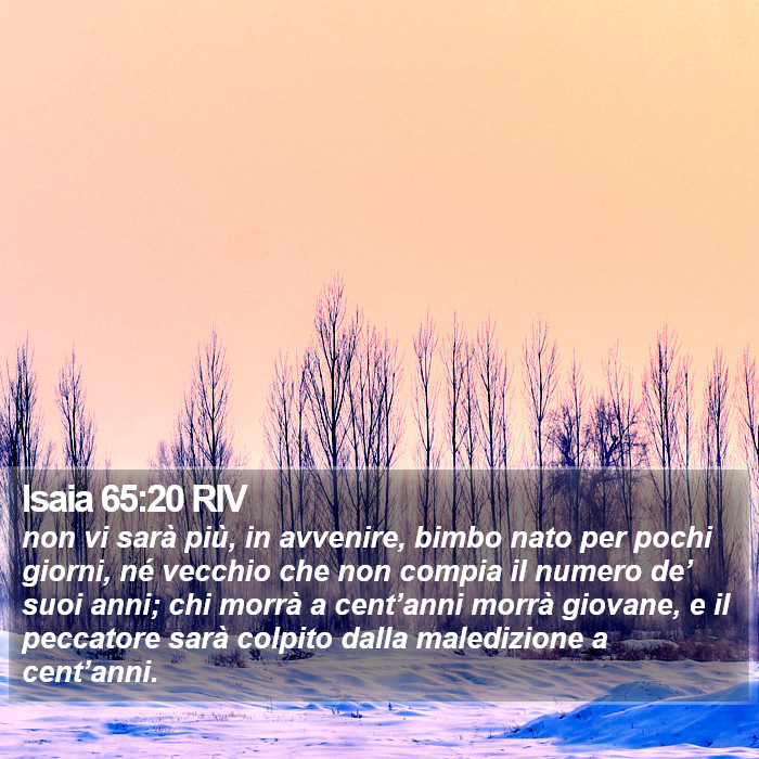 Isaia 65:20 RIV Bible Study