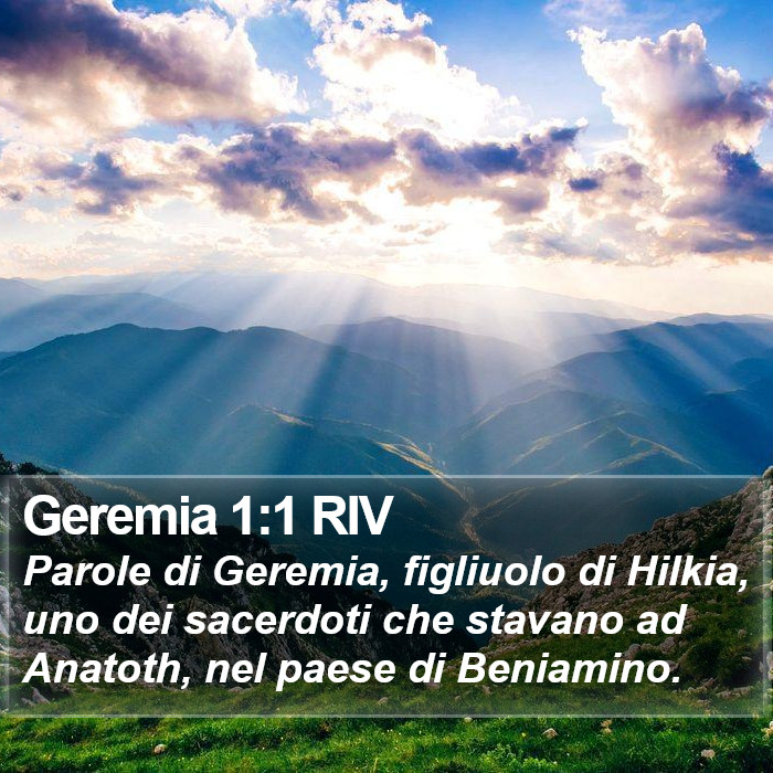 Geremia 1:1 RIV Bible Study