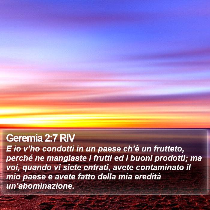 Geremia 2:7 RIV Bible Study