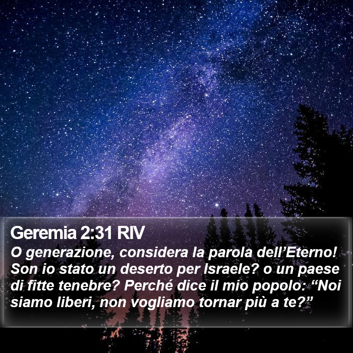 Geremia 2:31 RIV Bible Study