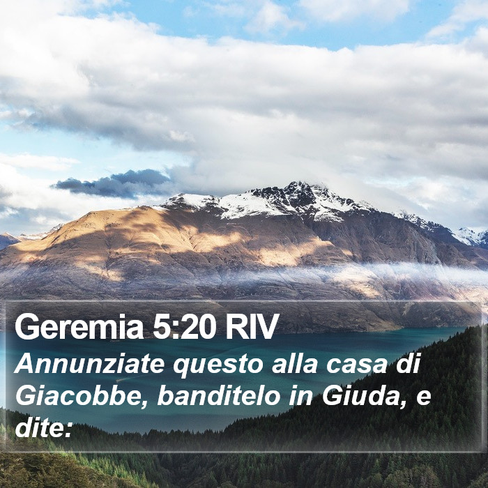Geremia 5:20 RIV Bible Study