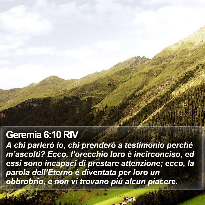 Geremia 6:10 RIV Bible Study