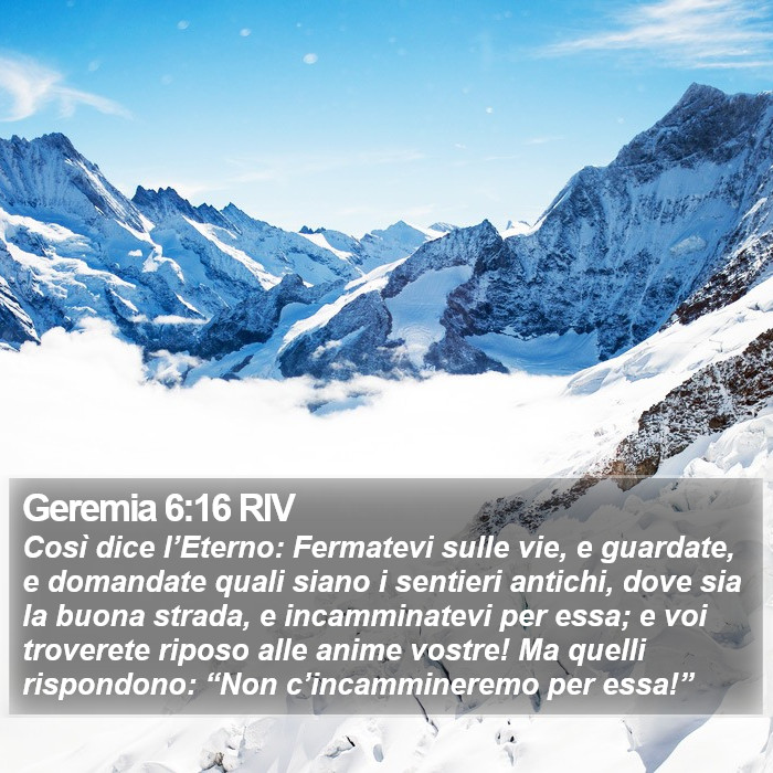 Geremia 6:16 RIV Bible Study
