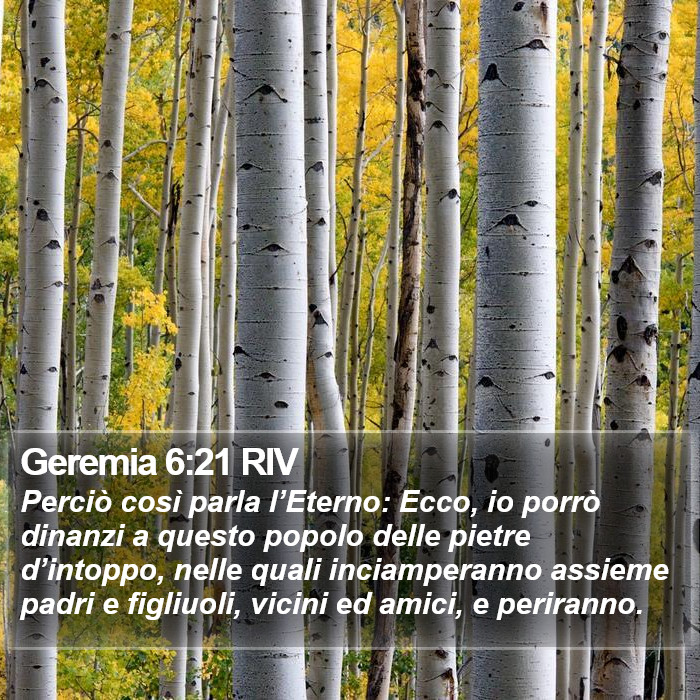 Geremia 6:21 RIV Bible Study