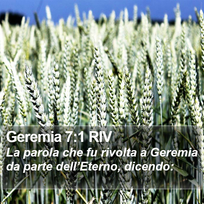 Geremia 7:1 RIV Bible Study