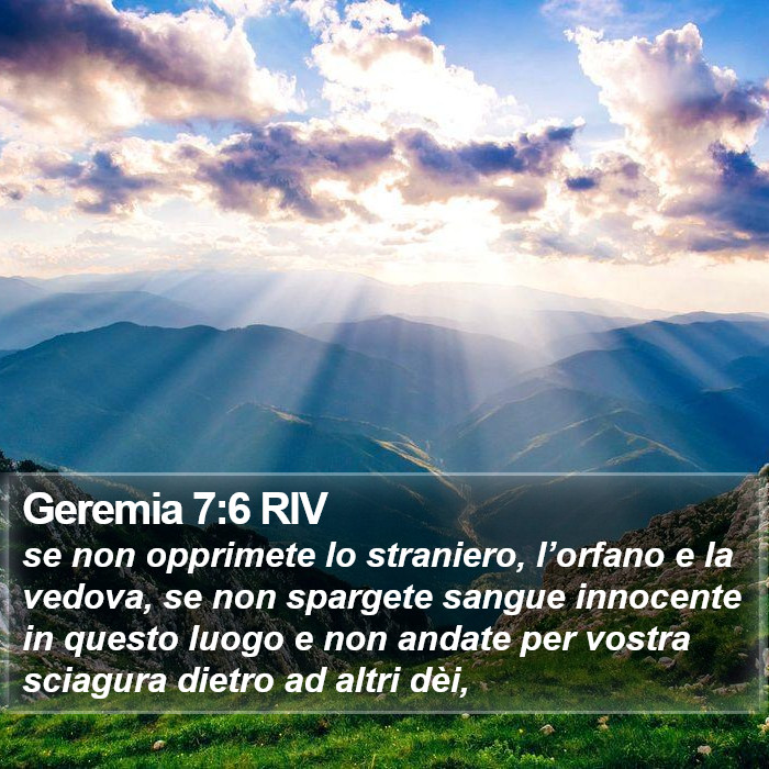 Geremia 7:6 RIV Bible Study