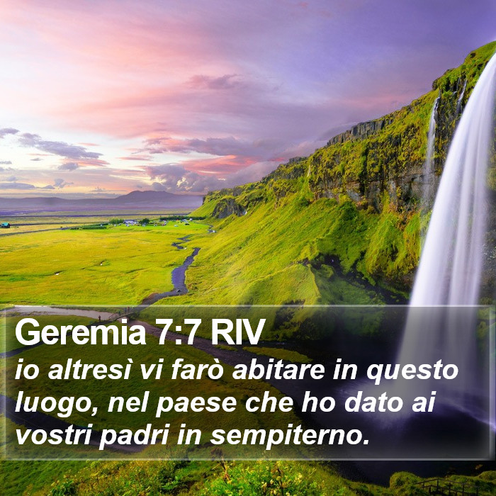 Geremia 7:7 RIV Bible Study