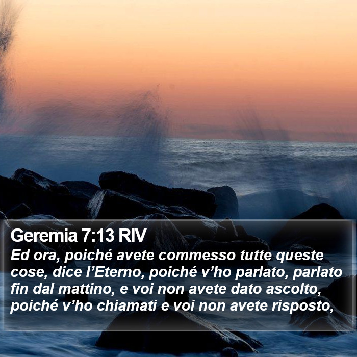 Geremia 7:13 RIV Bible Study