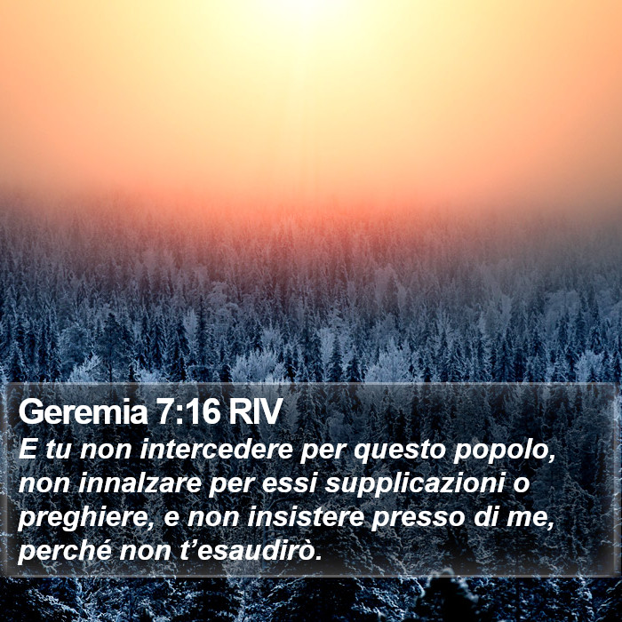 Geremia 7:16 RIV Bible Study