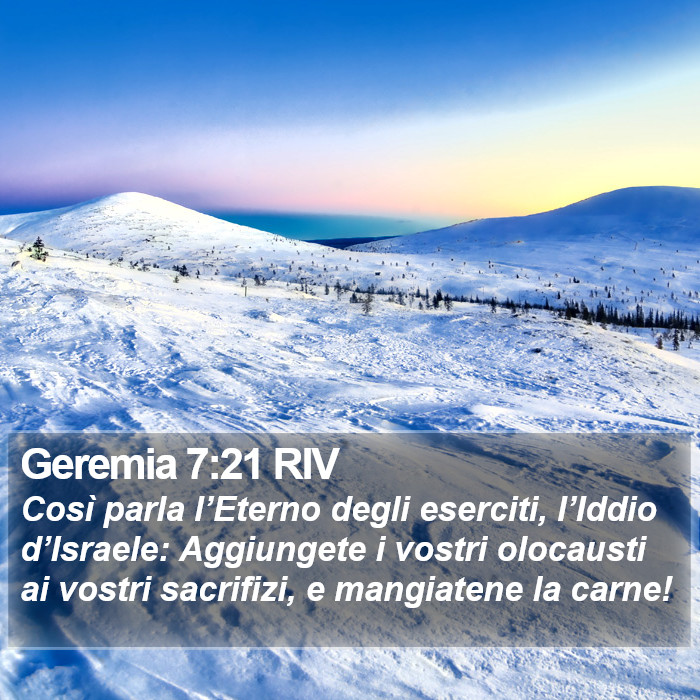Geremia 7:21 RIV Bible Study