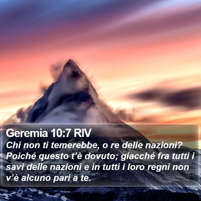 Geremia 10:7 RIV Bible Study