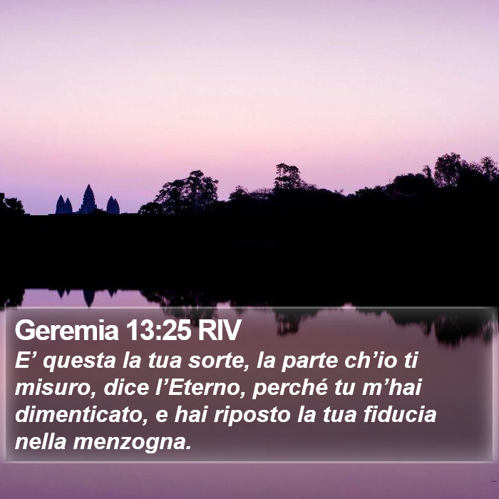 Geremia 13:25 RIV Bible Study