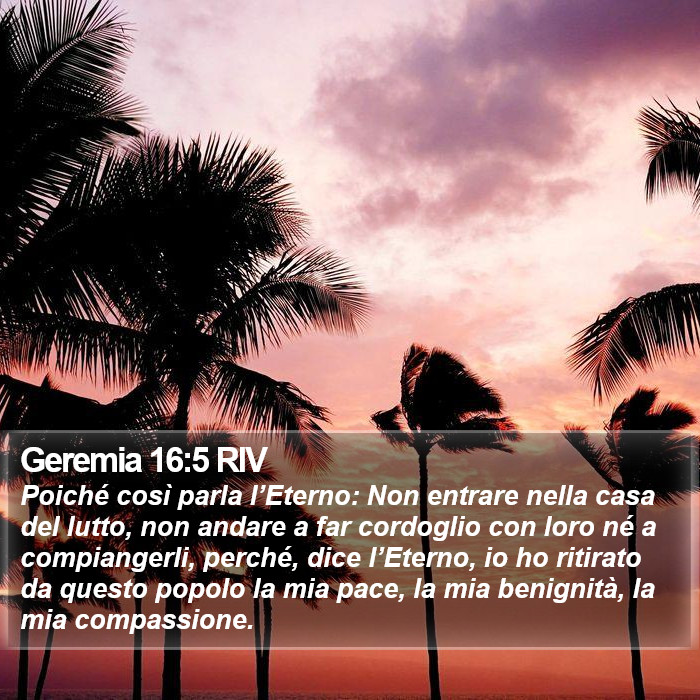 Geremia 16:5 RIV Bible Study