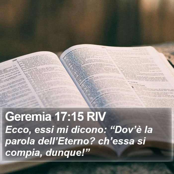 Geremia 17:15 RIV Bible Study