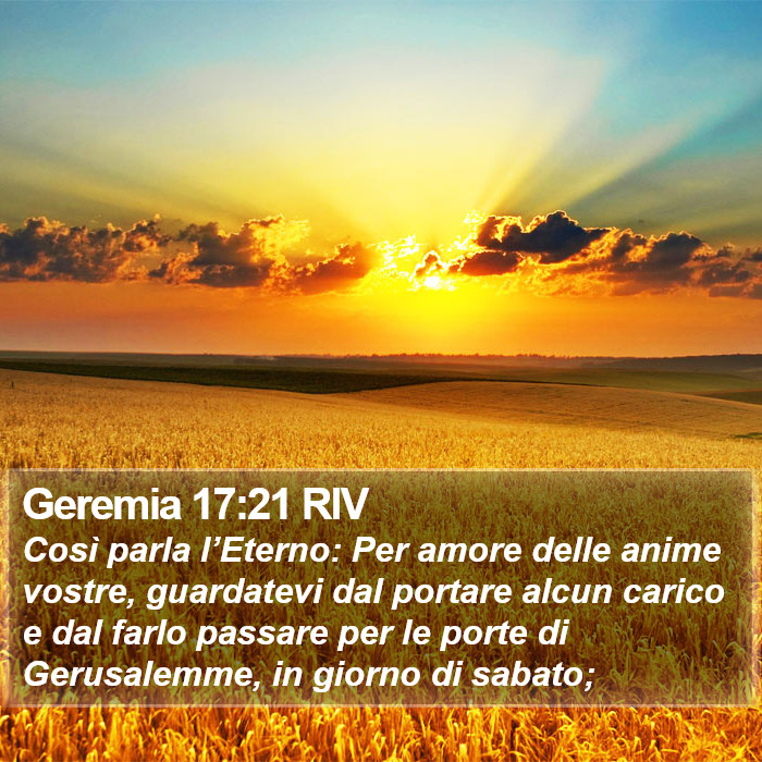 Geremia 17:21 RIV Bible Study
