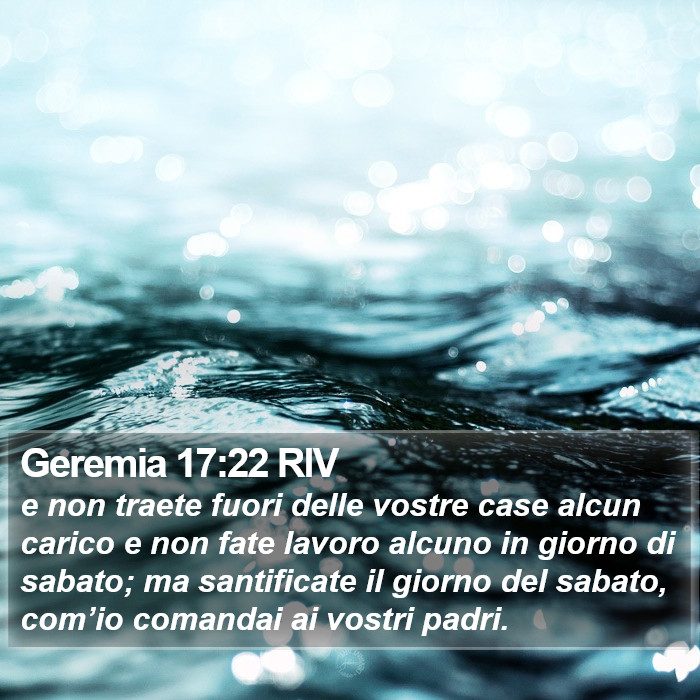 Geremia 17:22 RIV Bible Study