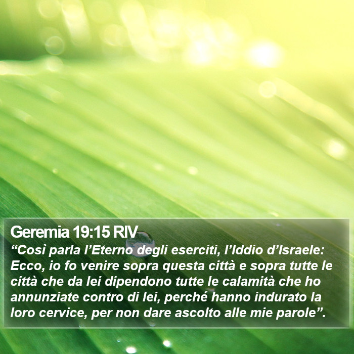 Geremia 19:15 RIV Bible Study