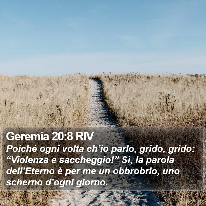 Geremia 20:8 RIV Bible Study