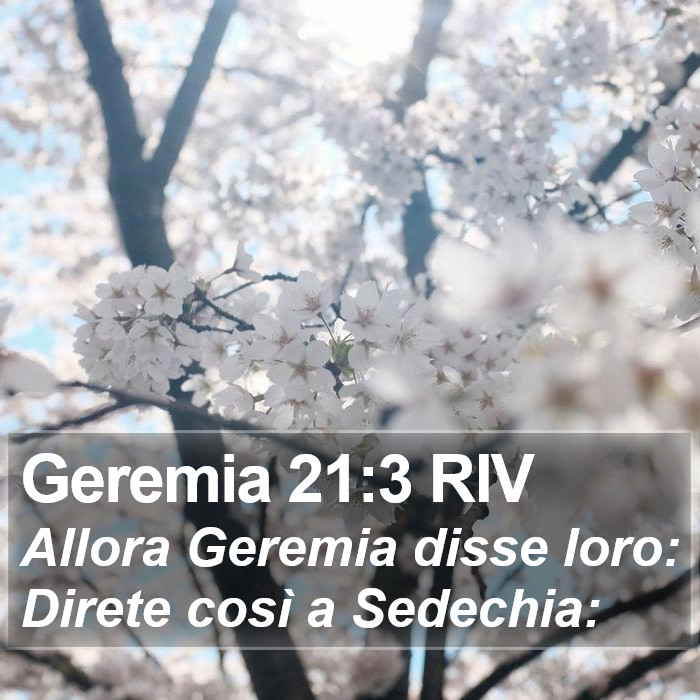 Geremia 21:3 RIV Bible Study