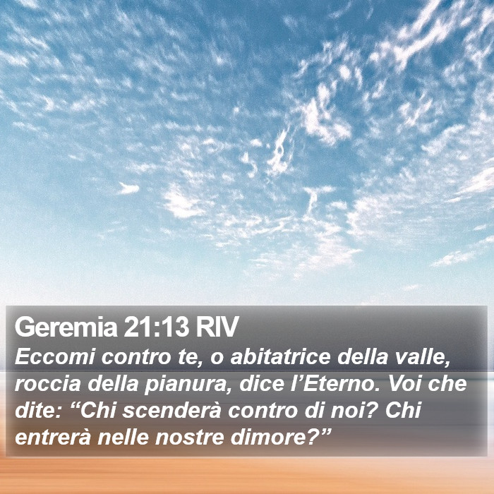 Geremia 21:13 RIV Bible Study